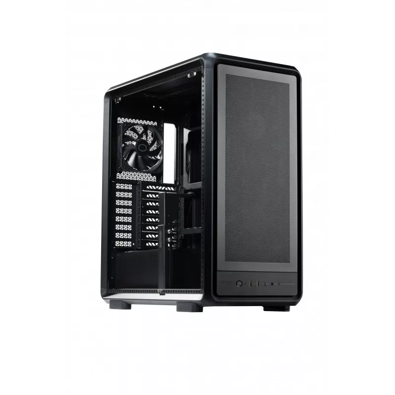 PC Midi Tower Cooler Master MasterFrame 500 Mesh — Czarny z przezroczystym bokiem, obsługa ATX/EATX, 2x200mm przód, 1x120mm tył