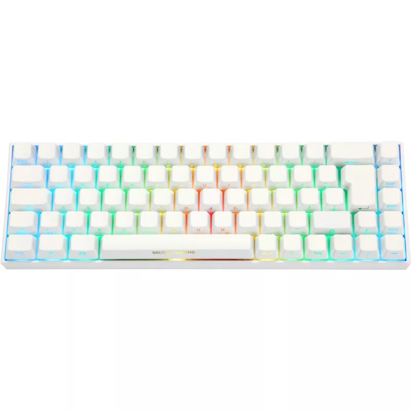 Deltaco GAM-100-W-DE. Tastatur Formfaktor: 65%. Tastatur-Stil: Gerade. Geräteschnittstelle: USB + Bluetooth, Tastatur-Key Switch: Mechanischer Switch,