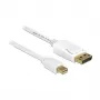 Kabel DELOCK mini DisplayPort St > DisplayPort St 7,0 m biały