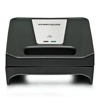 Sandwich maker Rommelsbacher SWG 700 – kompaktowa prasa elektryczna 3 w 1 z 3 wymiennymi płytami (sandwich, gofry belgijskie, grill), akcenty ze stali nierdzewnej