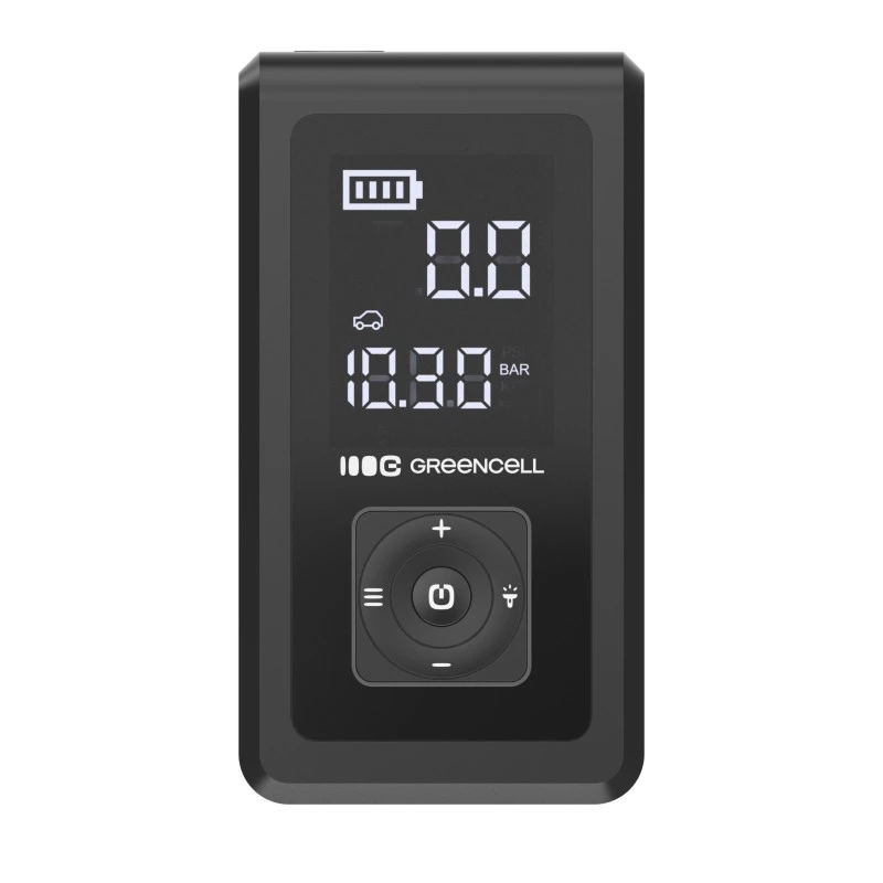Power bank zielony Cell CJSGC03 8000 mAh Li‑Ion, wyświetlacz OLED, USB‑C i USB‑A, wyjście 500 mA, wbudowana latarka