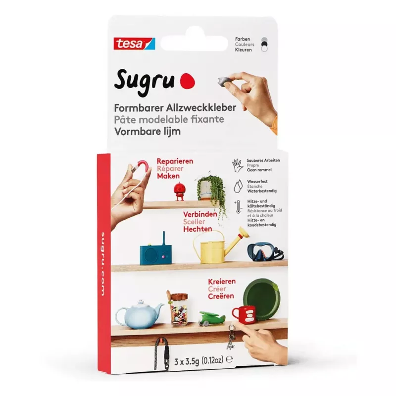 Tesa Sugru formowalny uniwersalny klej 3 szt. Czarny