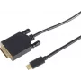 Adapter kabla wideo S/CONN 10-58045 3 m DVI-D USB Type-C Czarny