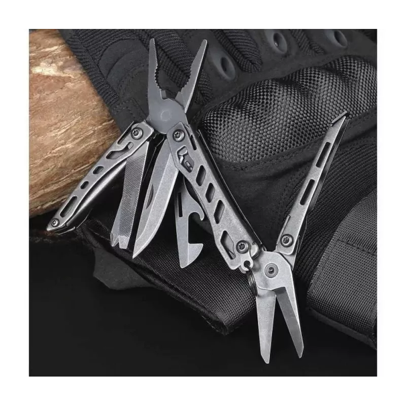 Multitool Nextool Mini FLAGSHIP NE20122 — 10-w-1 kompaktowe narzędzie wielofunkcyjne ze stali nierdzewnej, czarny, 67×27×17 mm, 83 g