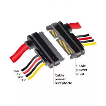 Kabel SATA DeLOCK 83803 0,3 m SATA 22-pin czarny czerwony żółty