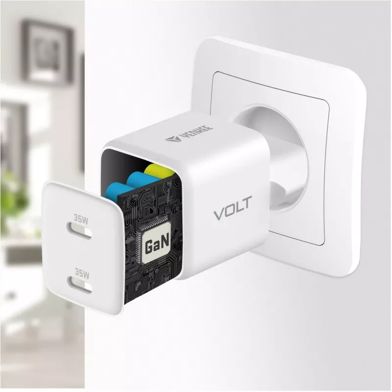 Ładowarka ścienna USB-C YENKEE G35D 2x18W Power Delivery 3.0 3A