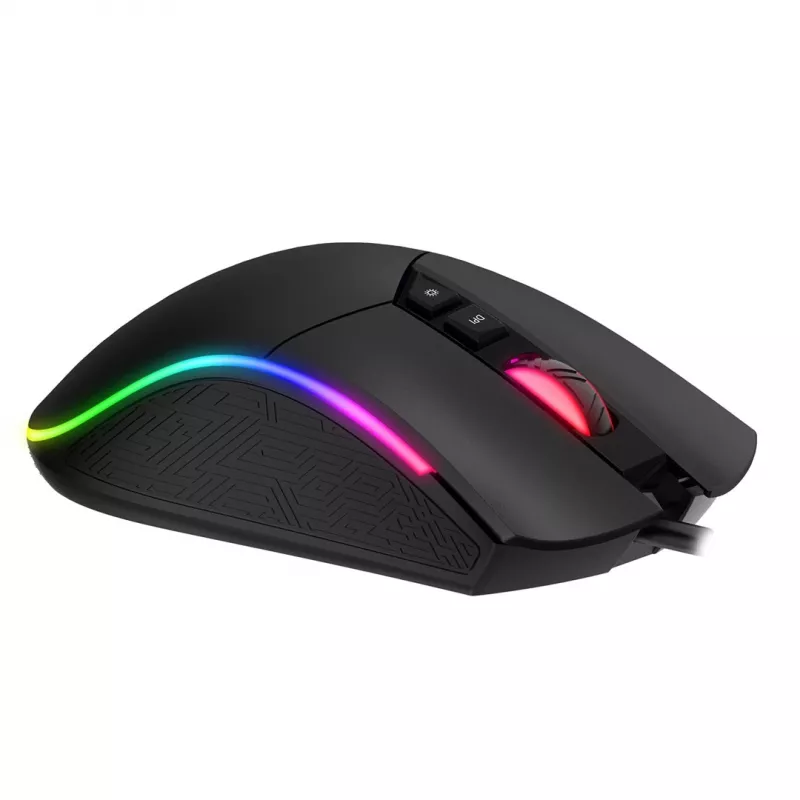 Havit MS1001S - optyczna mysz gamingowa dla osób praworęcznych, USB typu A, czarno-szara
