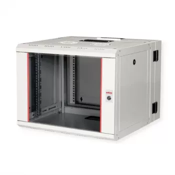 ROLINE 19-calowa szafka wisząca Pro 7U, 600x600 SxG, dwuczęściowa odchylana, szara, IP20, udźwig 50 kg