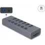 Zewnętrzny hub USB 3.0 6-portowy DELOCK 64237 z indywidualnymi przełącznikami i gniazdem na karty SD/MicroSD