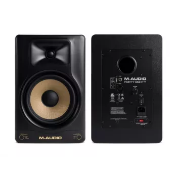 Aktywny monitor studyjny M‑Audio Forty Eighty, 80 W, 2‑drożny, 8-calowy woofer, 1,25-calowy tweeter, wejścia XLR/TRS, obudowa MDF