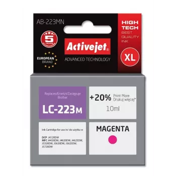 Tusz Activejet AB-223MN (Zamiennik Brother LC223M; Supreme; 10 ml; magenta)