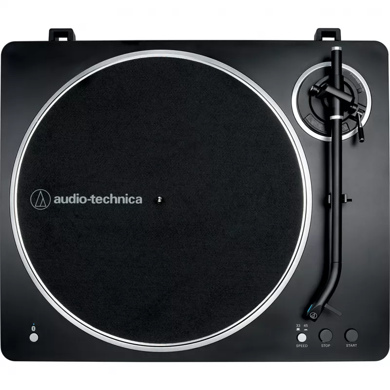 AT-LP70XBTBS, Gramofon czarny/srebrny, Wbudowany przedwzmacniacz gramofonowy, Bluetooth, w pełni automatyczny, napęd paskowy
