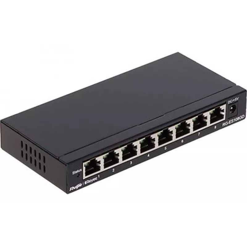 Przełącznik sieciowy Ruijie Networks RG-ES108GD Niezarządzalny Gigabit Ethernet (10/100/1000) Czarny