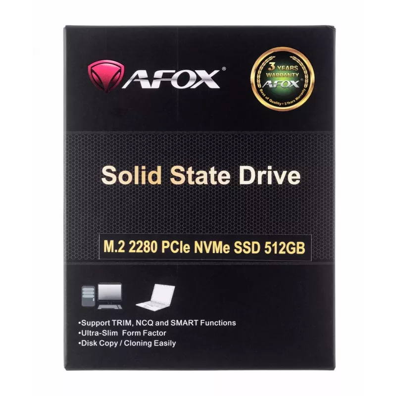 SSD M.2 AFOX ME300-512GN 512 GB PCIe NVMe TLC, odczyt 2000 MB/s, zapis 1600 MB/s