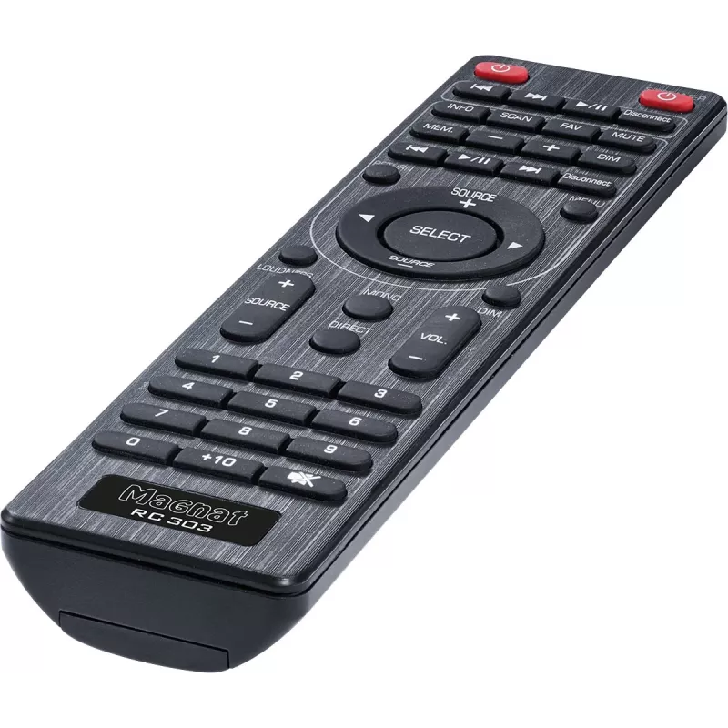 Odbiornik stereo Magnat MC 400 — 2.0 kanałów, 40 W na kanał, odtwarzacz CD, Wi‑Fi, Bluetooth, DAB/FM, Ethernet (czarny)