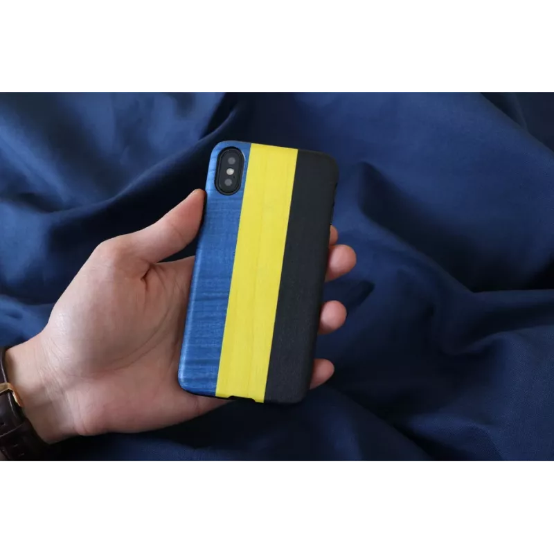 Etui na smartfona man and wood dla iPhone X/XS — dandy niebieski Czarny, ochronna twarda skorupa