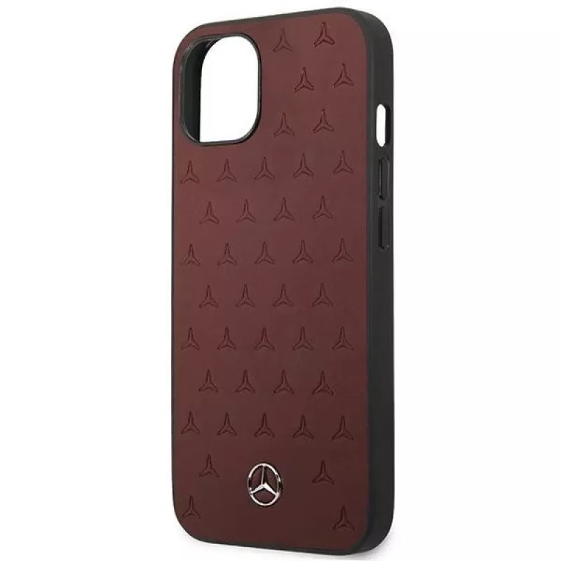 Mercedes MEHCP13SPSQRE Etui twarde iPhone 13 mini 5,4 Czerwone/czerwone Skóra Wzór Gwiazd