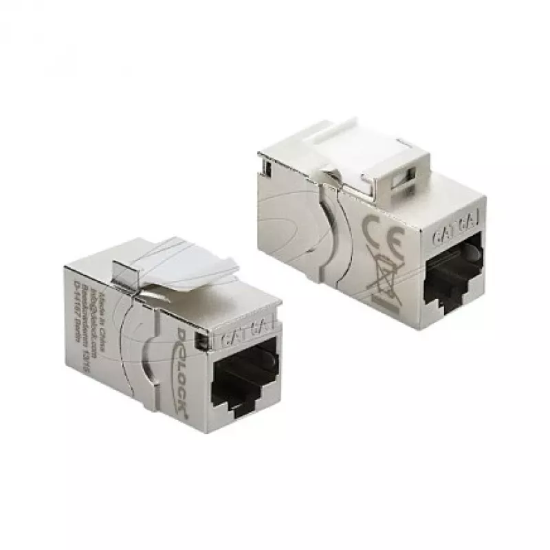 Moduł keystone do panelu krosowego DELOCK RJ45 Cat.6A z nakręcaną osłoną zabezpieczającą, niebieski