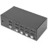 DIGITUS Przełącznik KVM, 4 porty, podwójny wyświetlacz, 4K, DisplayPort®