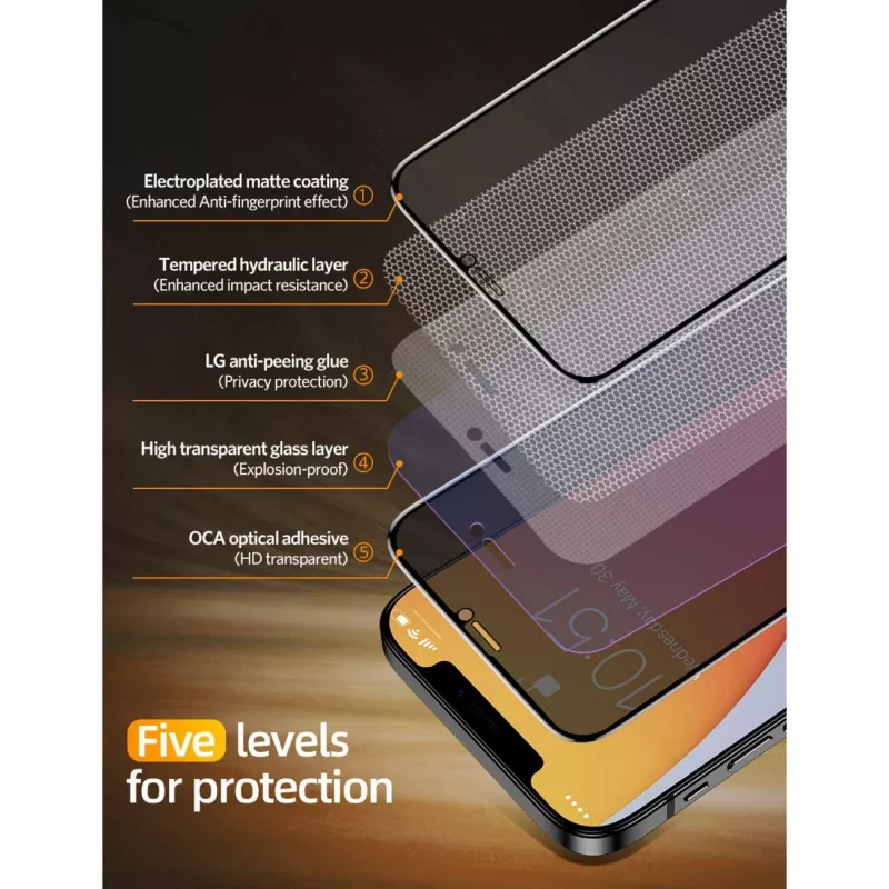 NEVOGLASS 3D PRIVACY, Folia ochronna przezroczysta, iPhone 17 Air