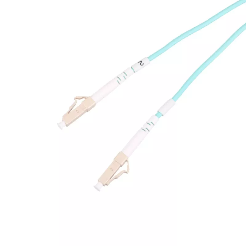 Patchcord LC/UPC-LC/UPC duplex 5 m — Extralink OM3 wielomodowy, 3 mm FTTH, aqua