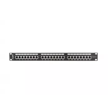 Patch panel 1U LANBERG PPS6-1024-B, 24-port Cat6, metal, czarny, 442×114,5×44,5 mm