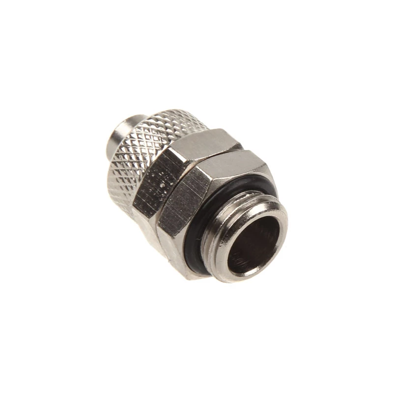 Złączka prosta G1/4 cala gwint zewnętrzny na 11/8mm - Srebrna błyszcząca