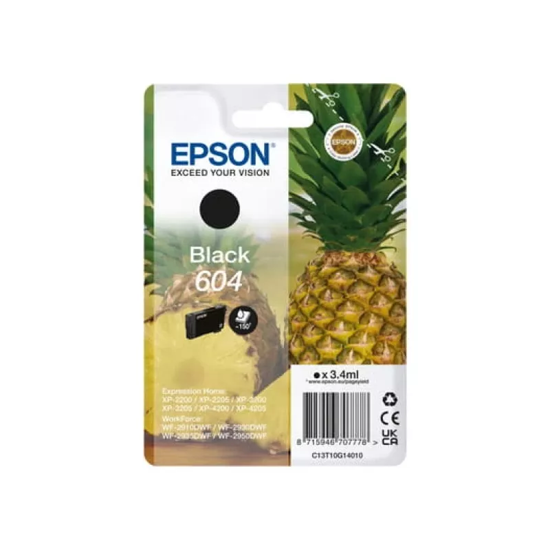 Wkład atramentowy Epson 604 1 szt. Oryginalny Standardowa wydajność Czarny