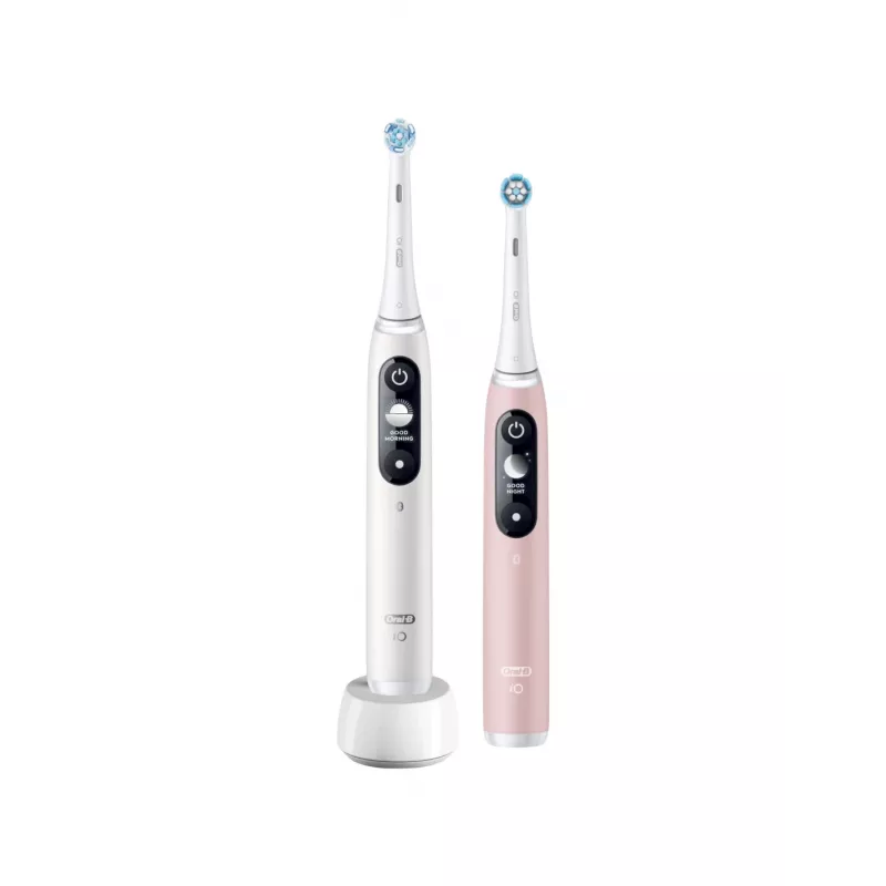 Braun Oral-B iO Series 6 Duo Elektryczna Szczoteczka do Zębów 2-Pak Biały/Różowy