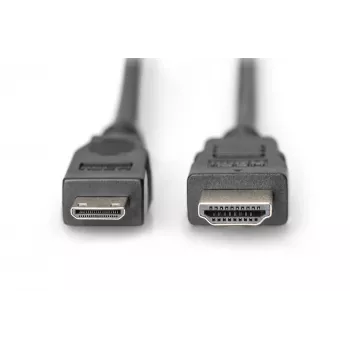 Digitus ASSMANN - Kabel wideo / audio - HDMI - 30 AWG - Mini-HDMI, 19-pin (M) - HDMI, 19-pin (M) - 3 m - Podwójna izolacja - Czarny (AK-330106-030-S)