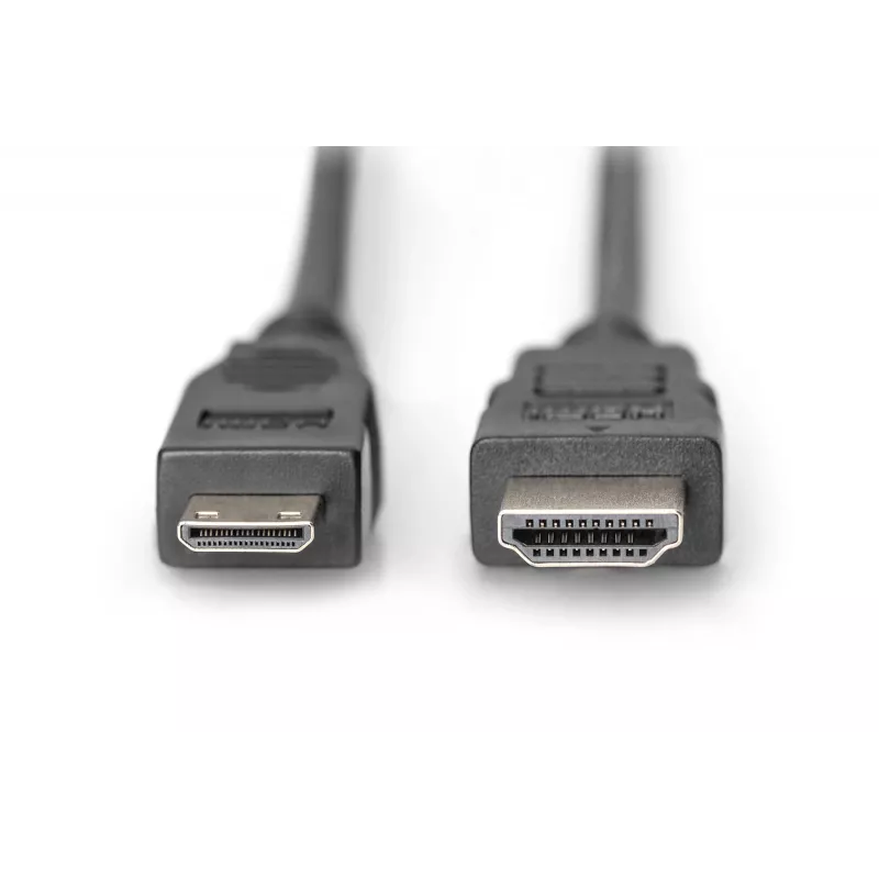 Digitus ASSMANN - Kabel wideo / audio - HDMI - 30 AWG - Mini-HDMI, 19-pin (M) - HDMI, 19-pin (M) - 3 m - Podwójna izolacja - Czarny (AK-330106-030-S)