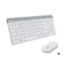 Logitech Slim Wireless Combo MK470 - Zestaw klawiatury i myszy - Bezprzewodowy - 2,4 GHz - Hiszpański - Off-White (920-009199)
