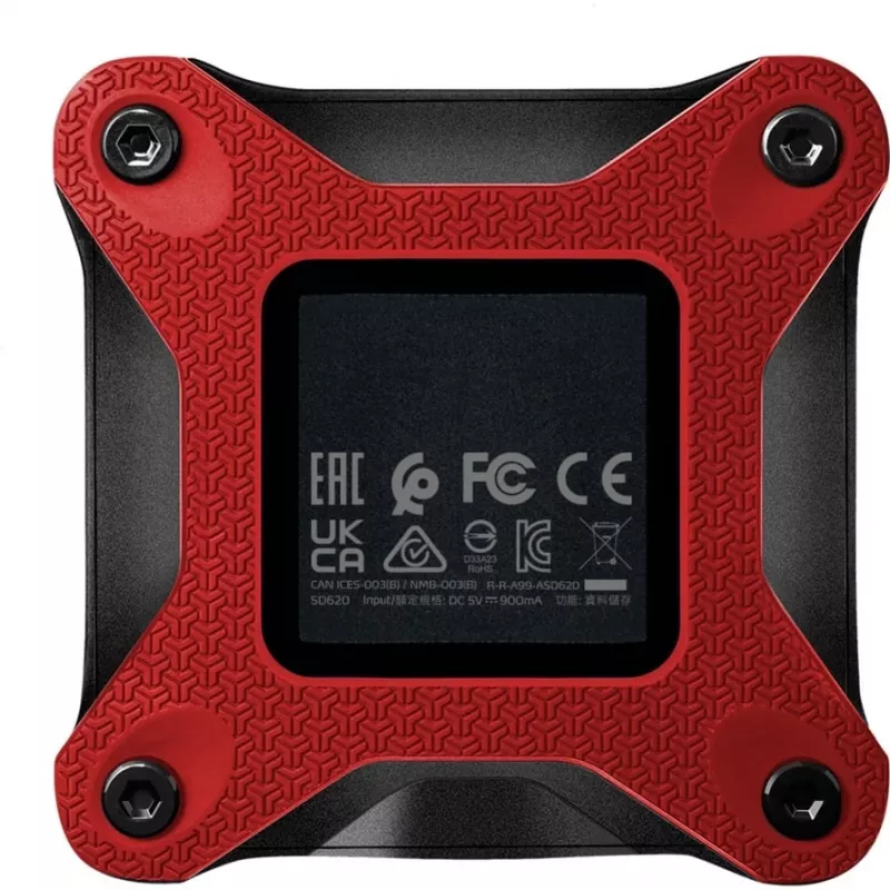 Zewnętrzny SSD ADATA SD620 1 TB, przenośny USB 3.2 Gen 2 (Micro-USB B), prędkość odczytu 520 MB/s, prędkość zapisu 460 MB/s, odporny na wstrząsy, czerwony