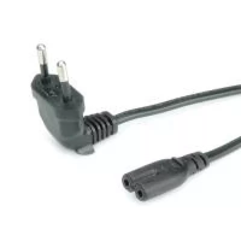 ROLINE - Stromkabel (250 VAC, 2.5 A) - Eurostecker (M) bis IEC 320 EN 60320 C7 (W) - 1.8 m - geformt, 90-Grad-Anschluss - Schwarz (19.07.2093)