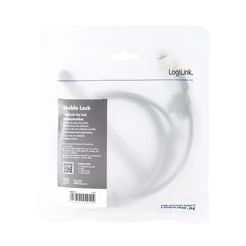 kabel lock LogiLink NBS012 Czarny srebrny