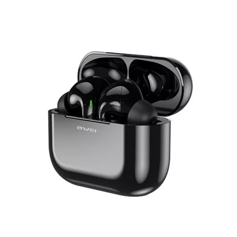 AWEI Bluetooth 5.0 T29 bezprzewodowe słuchawki TWS + stacja dokująca czarny/czarny