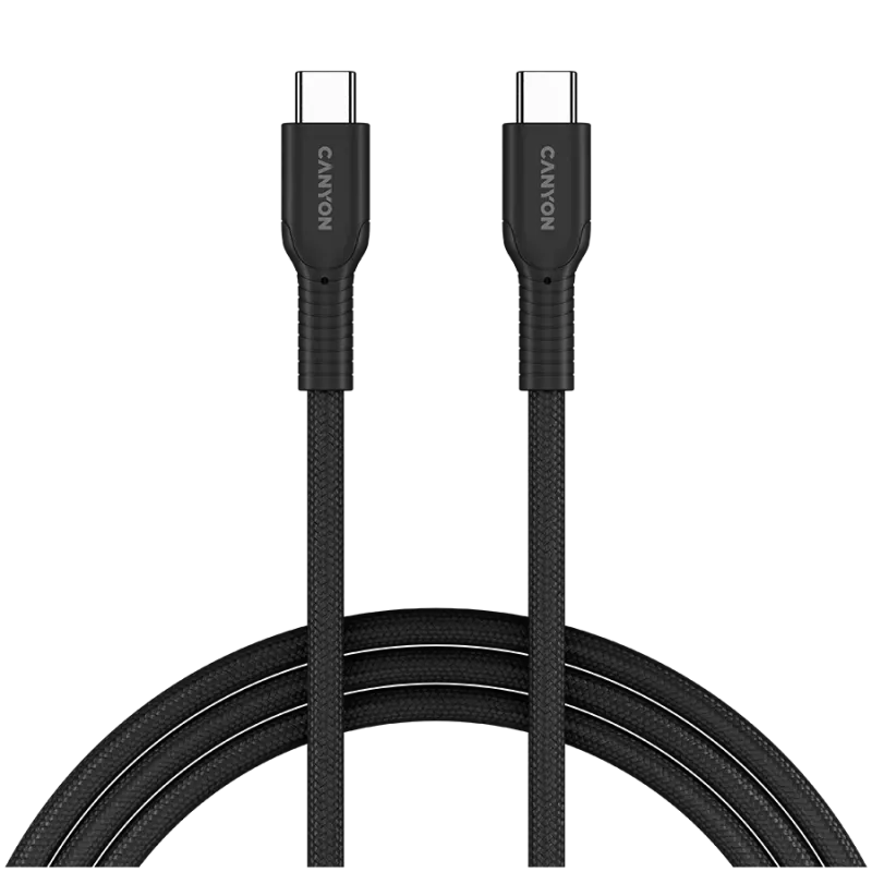 Kabel CANYON OnWire 60CL C-C 60W COLOR Pleciony 1m Czarny