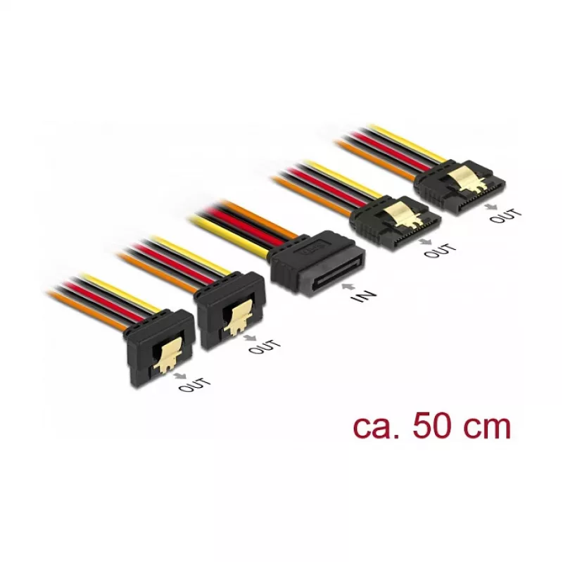 Wewnętrzny kabel zasilający DeLOCK 60152 0,5 m 4 x SATA 15-pin