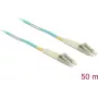 Światłowodowy kabel krosowy DELOCK 80151 MMF OM3 50 m 2x LC do 2x LC kolor Aqua Full duplex