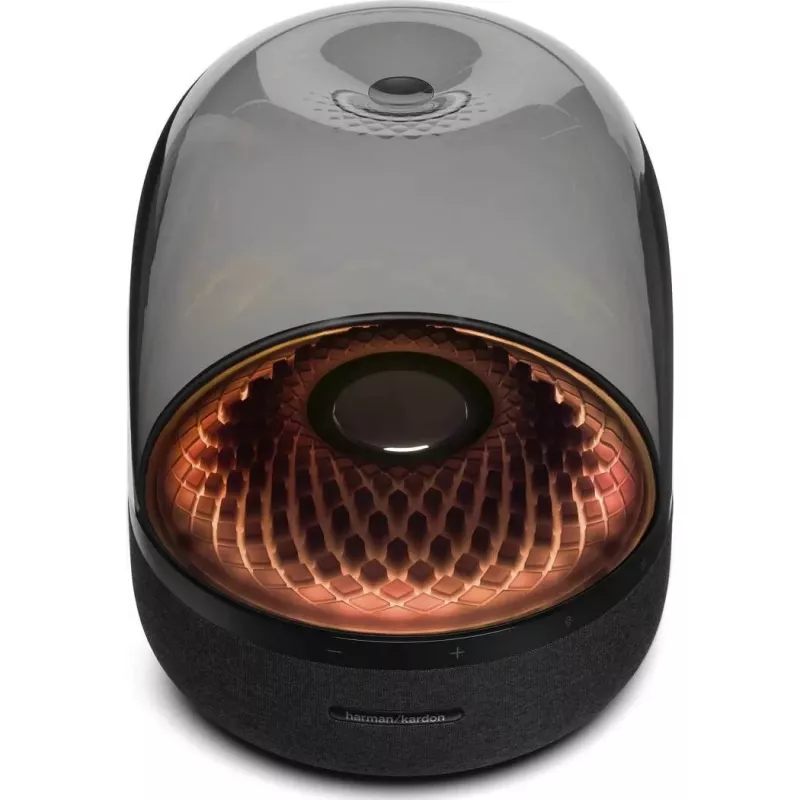 Przenośny głośnik bezprzewodowy Harman/Kardon Aura Studio 4 — 100 W, 3 przetworniki, 45–20000 Hz, Czarny/Przezroczysty