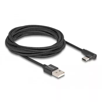 Kabel DeLOCK USB 2.0 Typ-A męski do USB Typ-C męski kątowy 3 m czarny
