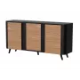 Komoda Cama Meble VOLARE 151 x 39 x 75 cm, czarny/orzech, płyta wiórowa