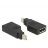 Delock Adapter Mini DisplayPort 1.2 męski > DisplayPort żeński 4K obrócony o 90° - Adapter DisplayPort - Mini DisplayPort (M) kątowy na DisplayPort (W) kątowy - Czarny (65626)