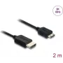 Kabel HDMI DELOCK 81685 — 2 m, HDMI Type A (męski) do HDMI Type C (Mini, męski), 48 Gbit/s, do 7680×4320, pozłacane styki, czarny