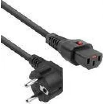 ACT Powercord CEE 7/7 męski (kątowy) - C13 IEC Lock czarny 2 m, EL182S