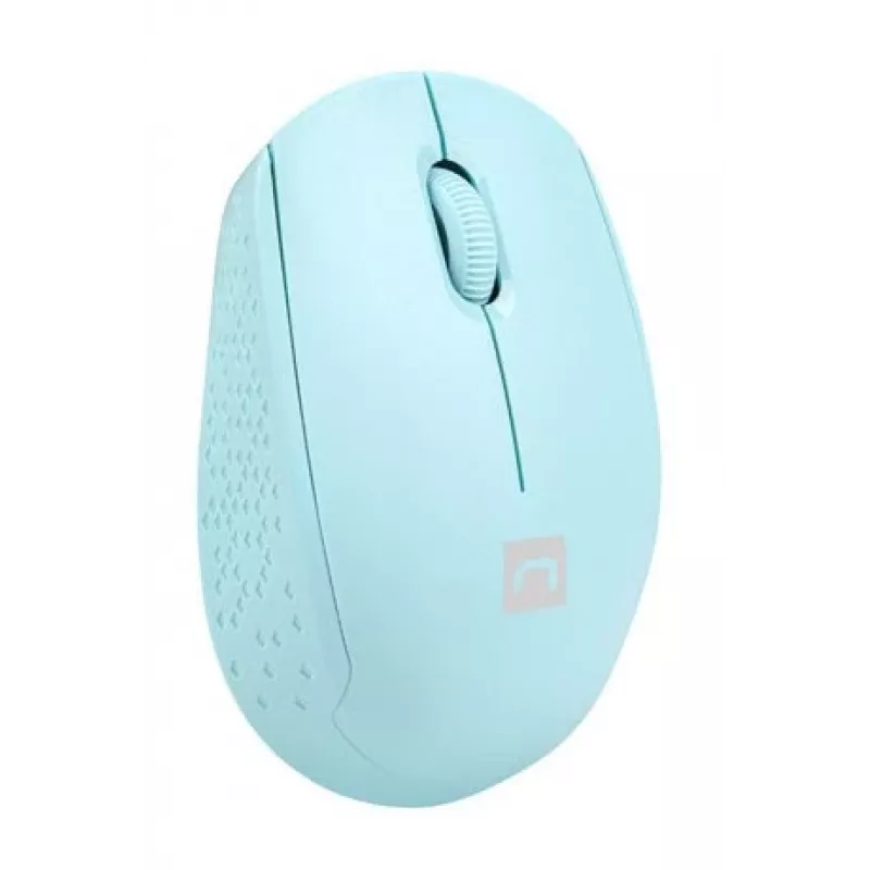Bezprzewodowa mysz symetryczna NATEC STORK — Bluetooth + USB Type-A, 1600 DPI, 3 przyciski, jasnoniebieska