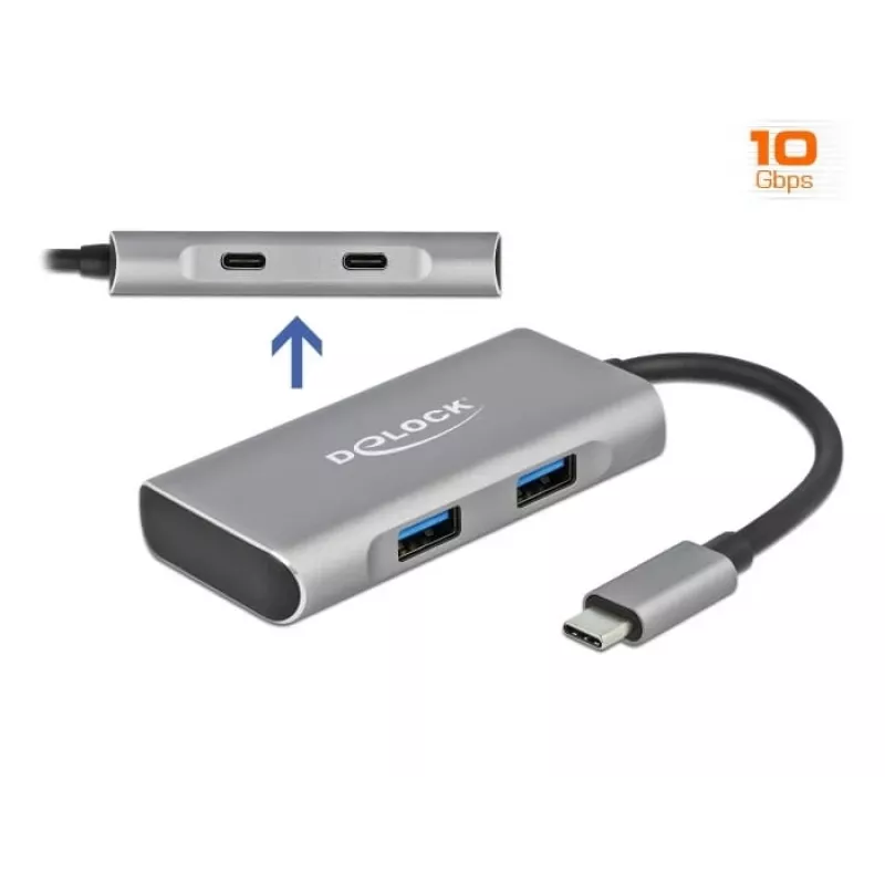 USB Hub DeLOCK Zewnętrzny USB 10 Gb/s USB Type-C Hub 63260