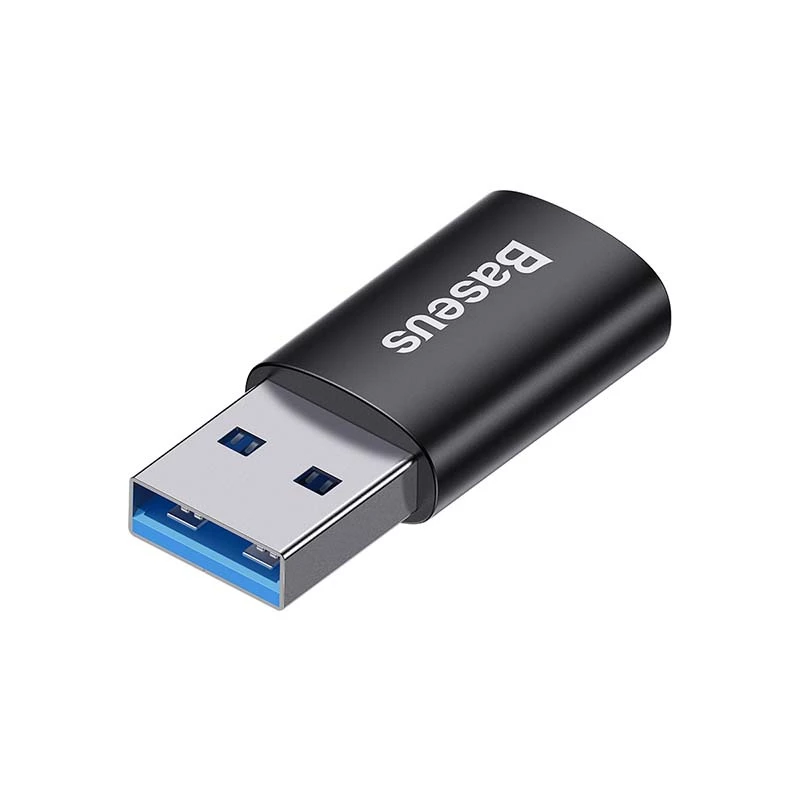 Adapter Baseus Ingenuity USB Type-A (żeński) na USB Type-C (męski) 10 Gbit/s, czarny, 14×22×8 mm