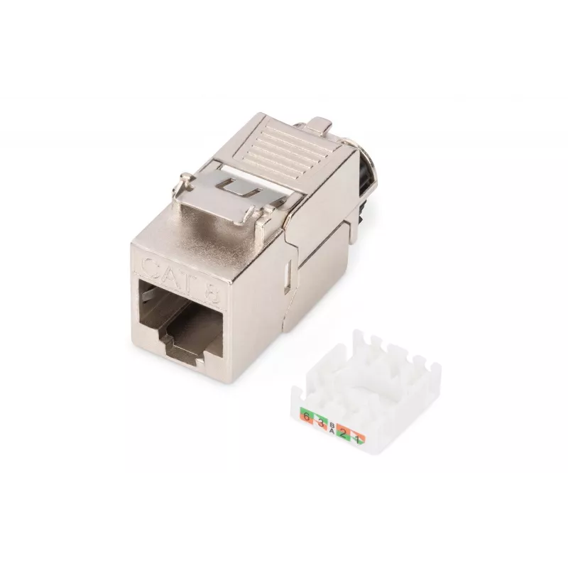 Moduł Keystone Digitus CAT 8.1 RJ-45 Ekranowany Płaski Biały
