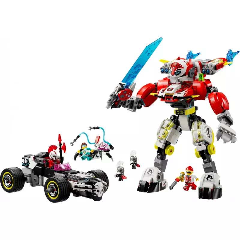 LEGO DREAMZZZ 71497 Mech Tygrysa Coopera i Samochód Hot Rod Zero
